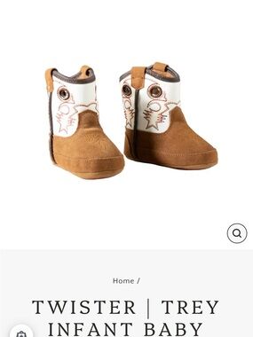 Infant Cowboy Booties in Brown and White - Twister Trey
